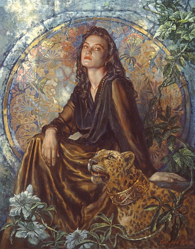 Портрет Елены с леопардом